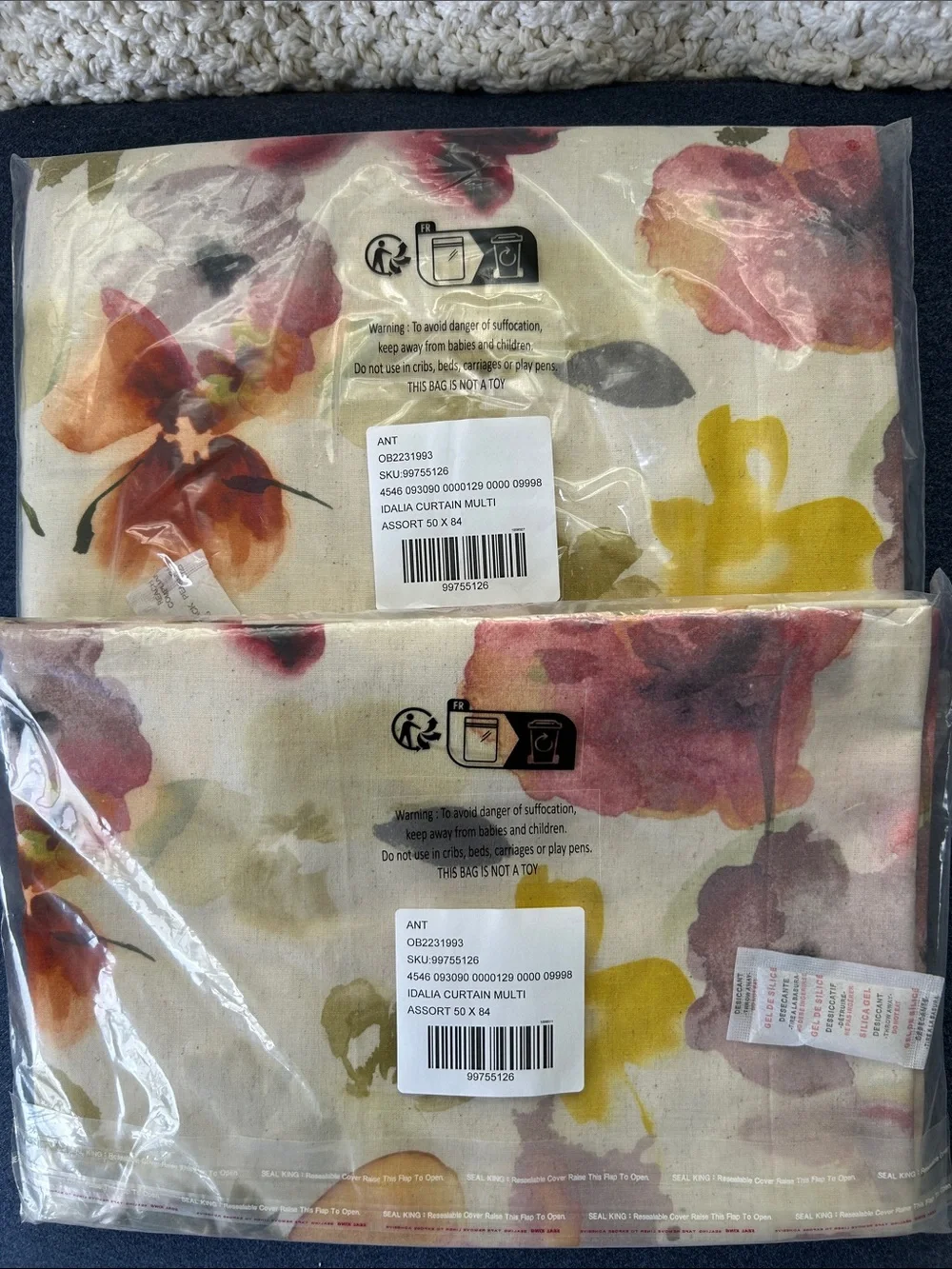 NIP Anthropologie Idalia Cotton Blend Watercolor Floral Curtains, Set of 2